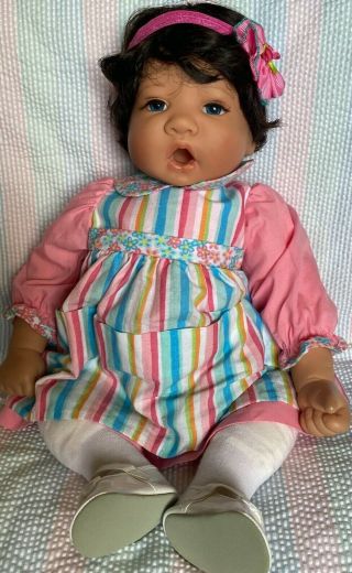 Lee Middleton Newborn Doll Teal/pink/outfit/new Wig