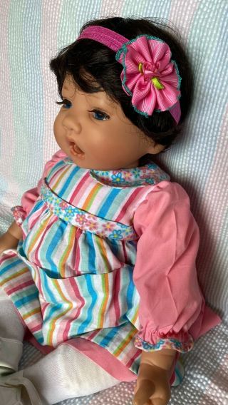 Lee Middleton Newborn Doll Teal/Pink/Outfit/New Wig 3