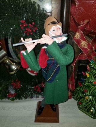 Rare 1992 Simpich Character Doll Handmade Man Christmas Musician Playing Flute