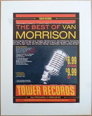 Van Morrison The Best Of 1990 Music Press Poster Type Advert In Mount