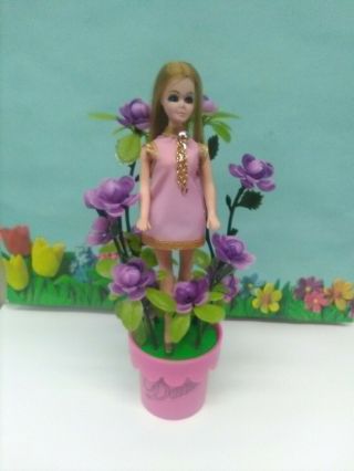 Vintage Dawn Doll And Her Flower Pot Stand.