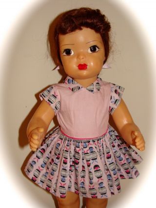 Vintage 16 " Terri Lee Doll In Tagged Pink Barrel Dress