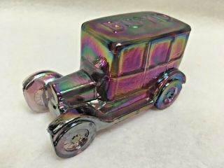 Boyd Glass Purple Frost Carnival Taxi Cab Car Figurine