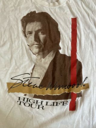 Vintage Steve Winwood Shirt.  High Life Tour.  Xl.  20 Inches Pit To Pit.  27 " Tall.