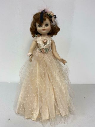 Vintage 19 " American Character Betsy Mccall Vinyl Doll In Peach Gown