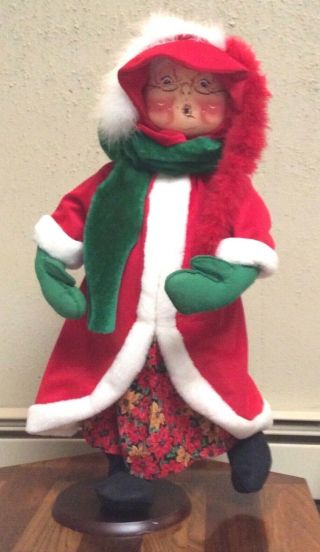 Annalee Mobilitee Doll Vintage Christmas Fancy Mrs.  Claus Large 30 Inch