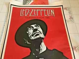 Led Zeppelin Poster 1980 Tour Over Europe Poster Will Be Rolled Up To Ship