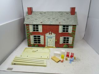 Vintage Tin/litho Marx? 303 Doll House With Furniture