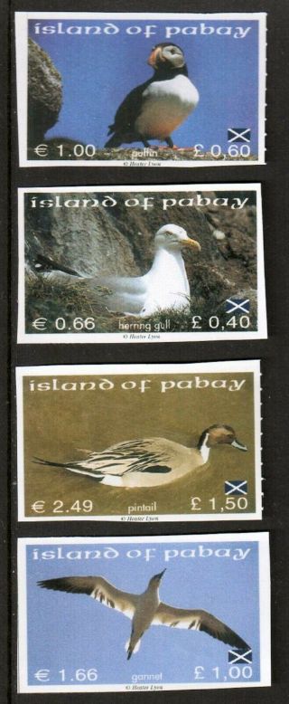 Gb Cinderella Isle Of Pabay Scotland 2003 Birds Imperf Set 4 Unmounted