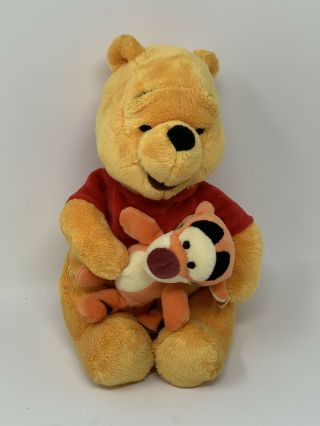 Disney Plush Winnie The Pooh Holding Baby Tigger Stuffed Animal By Just Play 10 "