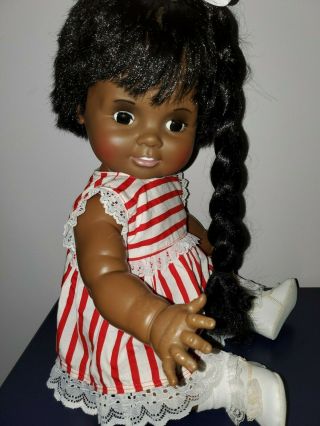 Dressed 1972 Ideal African American Black Baby Crissy Doll 24 " Growing Hair