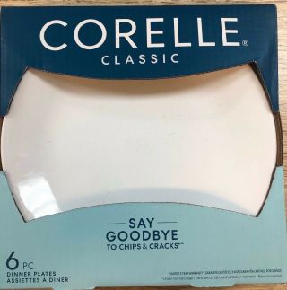 Corelle Classic Winter Frost White 10.  25 " Dinner Plate Set Of 6 One Has A Chip