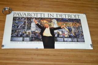 Pavarotti In Detroit Vintage Poster Diego Rivera Joe Louis Arena 1988 Michigan