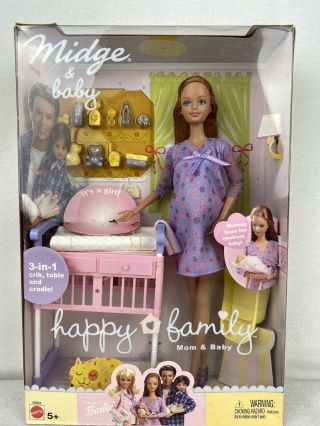 Barbie Happy Family Midge & Baby Pregnant Baby Bump Never Opened