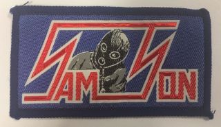Samson - Vintage Woven Sew On Patch - Blue & Red (70s / 80s)
