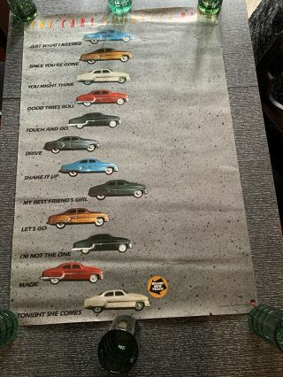 The Cars Greatest Hits Vintage 1985 Promotional Poster