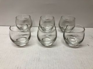 Vintage Libbey Tempo Clear Glass Set of 6 Old Fashioned Roly Poly Glasses 2