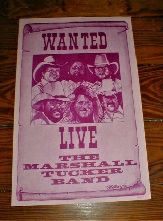 Marshall Tucker Band Orig 1980 Poster At Giants Stadium
