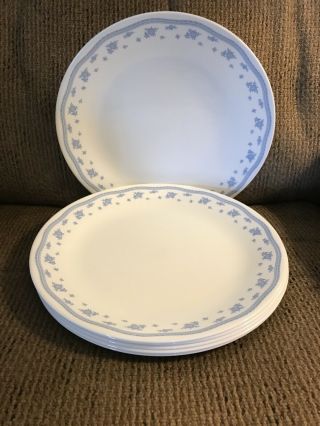 Six (6) Corelle Morning Blue 10 1/4” Dinner Plates