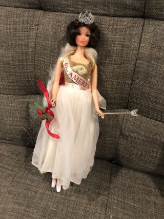 Vintage Walk Lively Miss America Doll Barbie 1972 Complete Unplayed With Nr