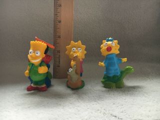 The Simpsons Go Camping Burger King Bk Figures Set Of 3 - Bart Lisa Maggie 1990