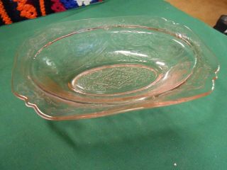 Great Pink Depression Glass Madrid Federal Glass.  Salad Bowl.  9.  75 " X 7 "