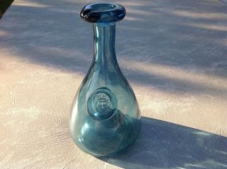 Vintage Kastrup Holmegaard Denmark Blue Glass Viking Decanter Danish