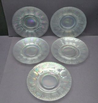 Vintage Iridescent Rainbow Glass Plates 8 1/4 " Qty Of 5 (as - Is)