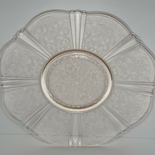 Vintage Light PINK Depression Glass Dinner Plate Floral Vine Design 2