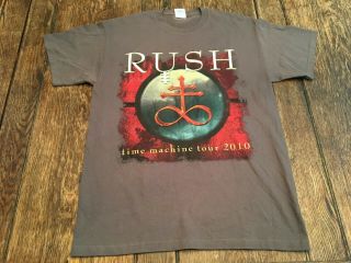 Rush 2010 Time Machine Tour Mens M Medium Concert Shirt 2 - Sided Geddy Lee Wow