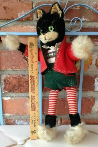 Vintage Schuco Black Cat Character Well Dressed For Posing On The Cat Walk