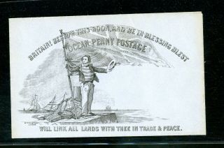 Ocean Penny Postage Pictorial Envelope,  Deraedemaeker C.  1890 (jy560)