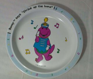 Vintage 1992 Barney Dinner Plate Strike Up The Band Selandia 8 1/2 " Music