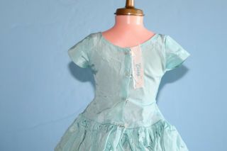 Madame Alexander Cissy Doll Tagged Aqua Taffeta Dress 3