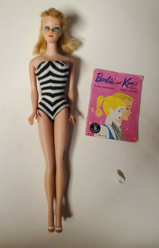 Vintage 1960 Blonde 4 Ponytail Barbie Japan Booklet Swimsuit Shoes