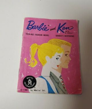 Vintage 1960 Blonde 4 Ponytail Barbie Japan Booklet Swimsuit Shoes 3