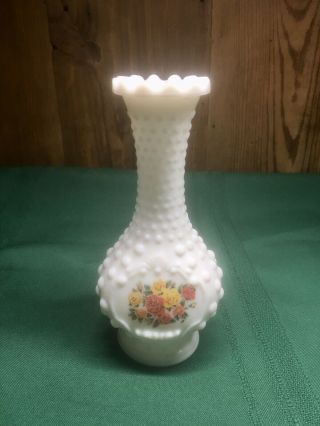 Vintage Avon White Milk Glass Hobnail Bud Vase Floral Center Home Decor $14.  95