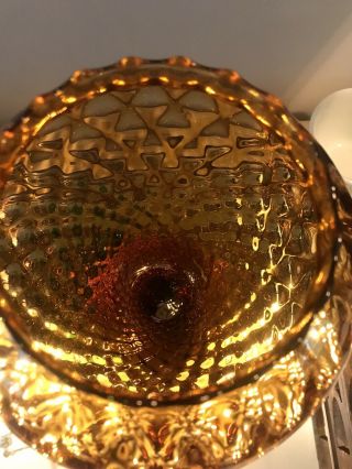 Vtg Mid Century Modern Empoli Italian Italy Art Glass Amber Large Vase 3