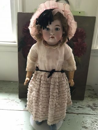 Antique Presentation Dress & Hat For French Or German Bisque Doll