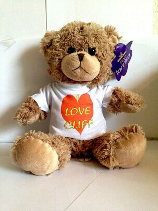 I Love Cliff Teddy Bear Red Heart Cliff Richard 8 Inch Bear With T Shirt