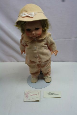 Vintage 1961 Madame Alexander Caroline 14 " Doll In Tagged Pink Corduroy Outfit