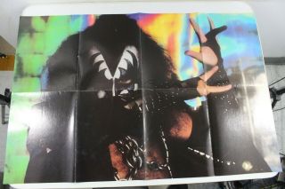 Vintage Kiss Gene Simmons Paper Poster Band Concert 31.  5 X 21 " Record