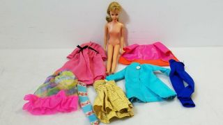 Vintage 1966 Straight Leg Francie Doll Blonde W/ Clothing