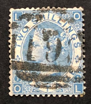 Sg120,  1867,  Qv,  Queen Victoria,  2/ - Shilling,  Blue,  Spray,  Britain,  Gb,  Uk