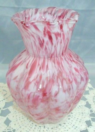 Fenton Glass ",  Perf Vintage 1960s " Vasa Murrhina " Rose Mist " Opalescent " 5.  5 " Vase