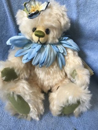 Vintage Hand Made Mohair Bear Name Blossom Blue By Diana Lee Palemba Only 2 Made