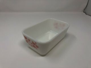 White And Pink Gooseberry Pyrex Dish Vintage 1 1/2 Pint Size Refrigerator Dish 2