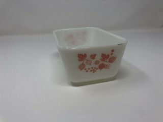 White And Pink Gooseberry Pyrex Dish Vintage 1 1/2 Pint Size Refrigerator Dish 3