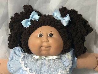 1986 Popcorn Cabbage Patch Kid,  Double Brown Ponies,  Hm 16