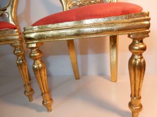 DOLL CHAIRS FOR ANTIQUE GERMAN OR FRENCH BISQUE DOLL GOLD GUILDED 3